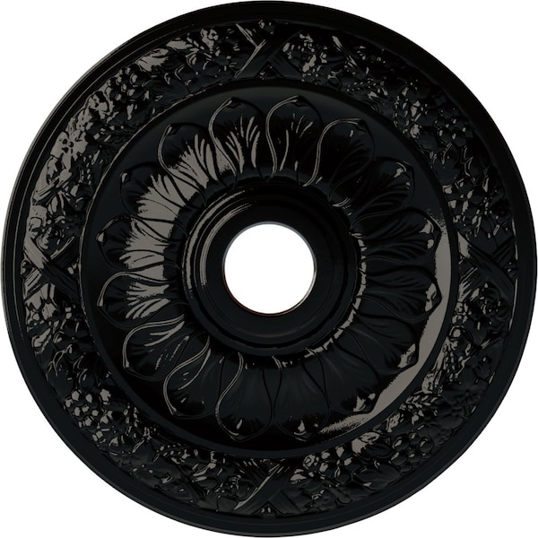 Ekena Millwork Swindon Ceiling Medallion (Fits Canopies up to 6 1/8"), 24"OD x 4"ID x 1 1/2"P, Black Pearl CM24SWBPS - main